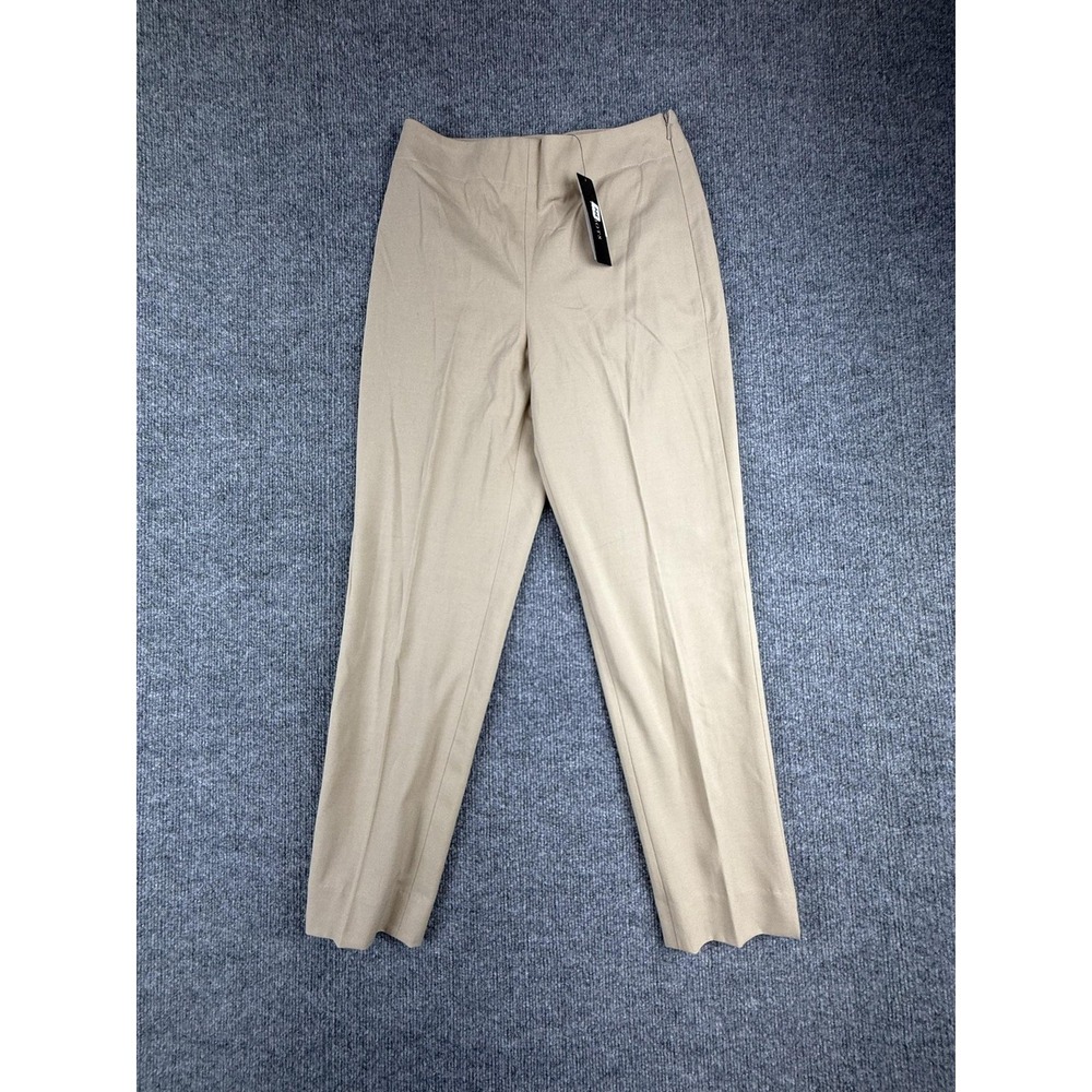 Talbots Dress Pants Womens 2P Beige Twill Slim Ankle Side Zip Work Career